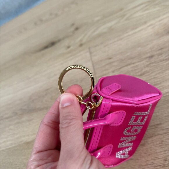 Victorias Secret VTG Angel Mini Coin Purse Keychain Pink Tiny Zipper Close Y2K - Picture 3 of 9